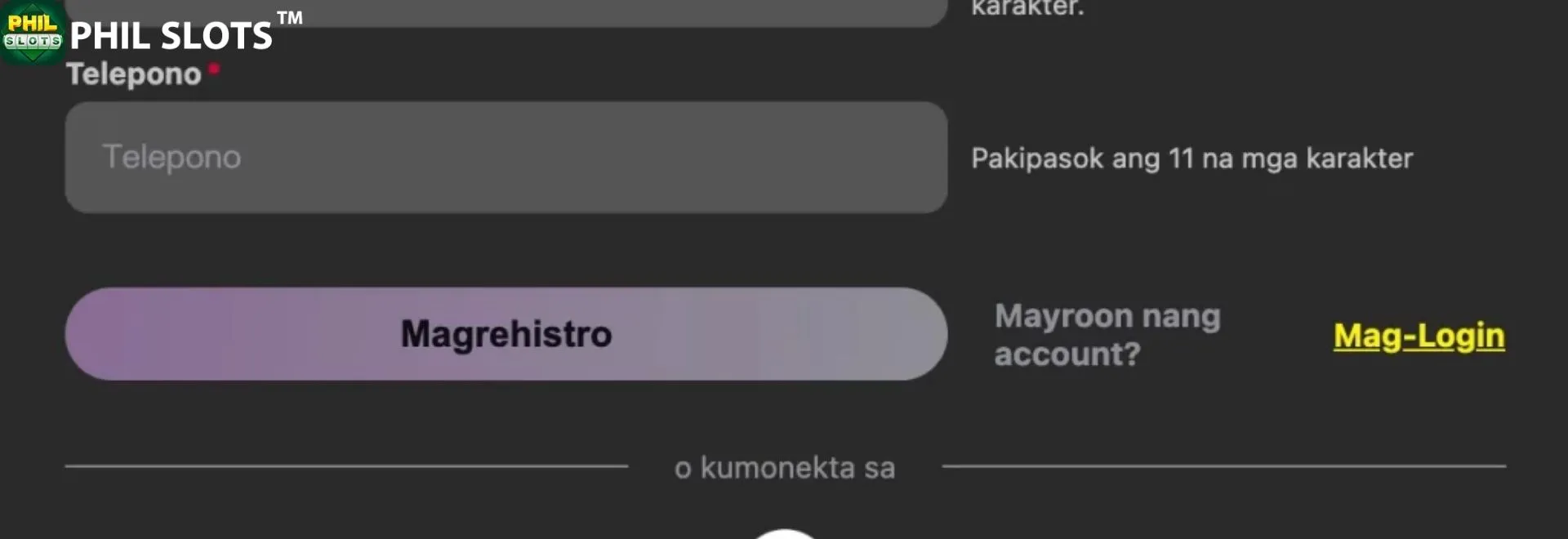 Complete the registration form