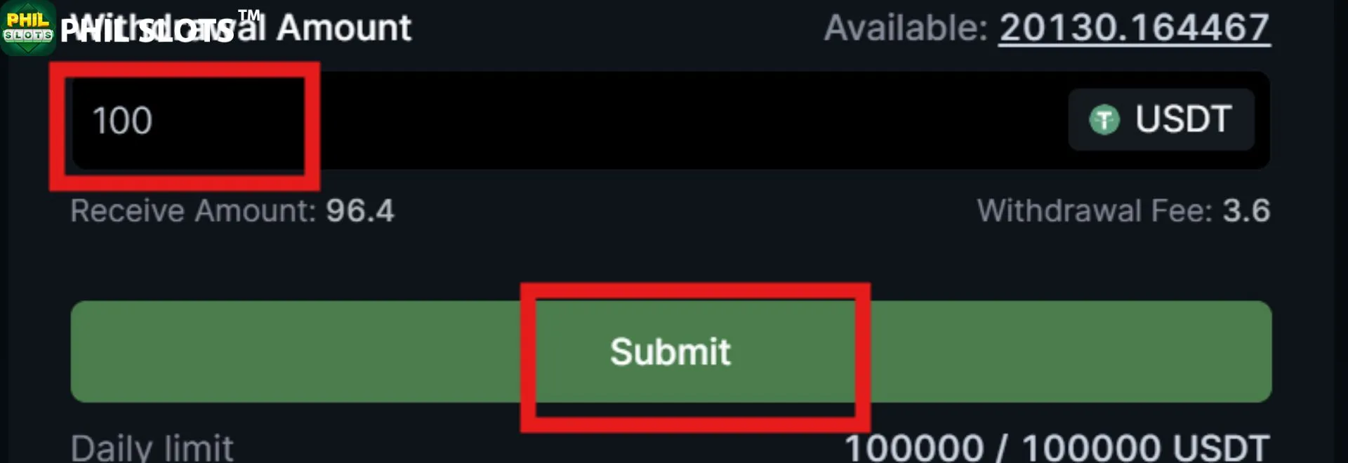 Step 4: Confirm transaction details and submit