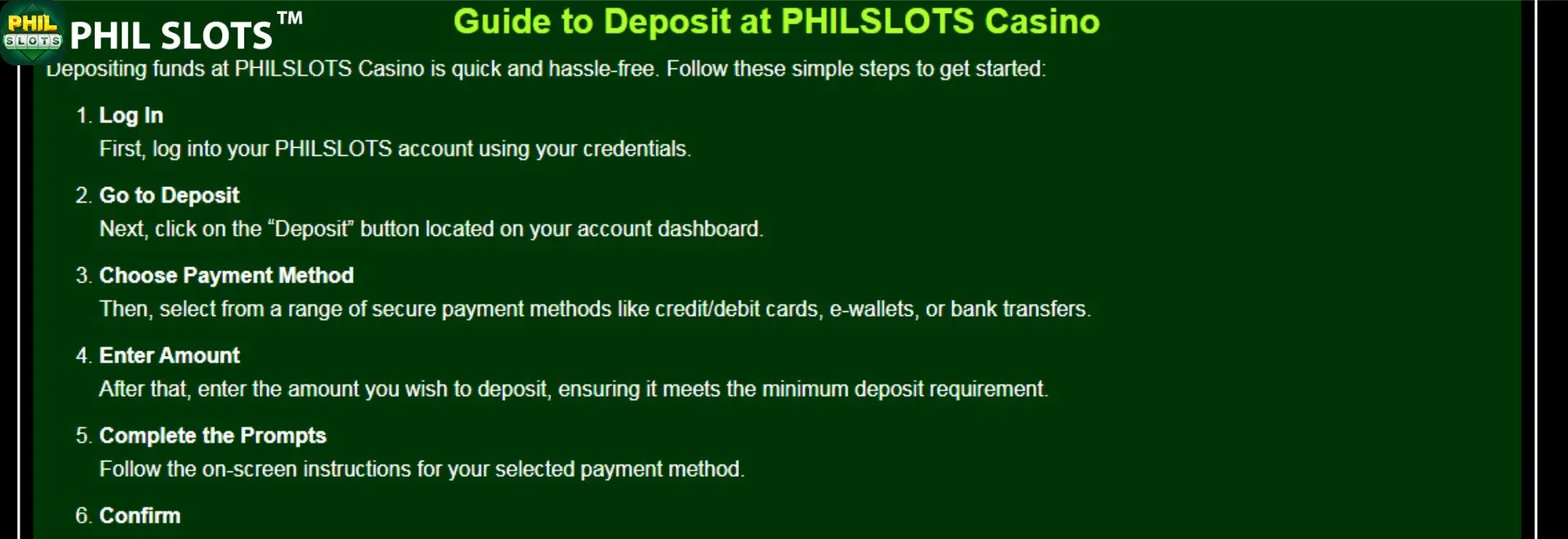 Step-by-step instructions for funding your account